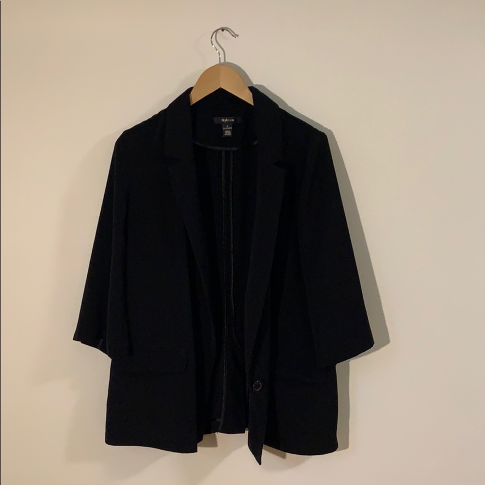 Black casual suit jacket 3/4 length sleeves